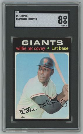 1971 Topps #50 Willie McCovey SGC 8 NMMT Nicely Centered