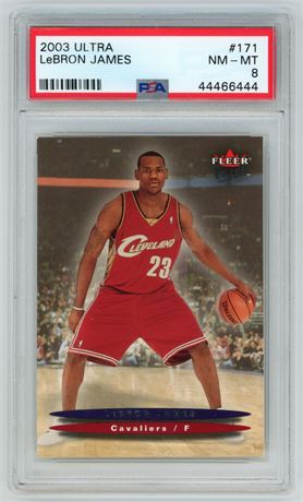 2003 Ultra #171 LeBron James RC PSA 8 NMMT