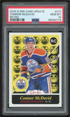 2015 O-Pee-Chee Update Connor McDavid Retro RC PSA 10 GEM MINT