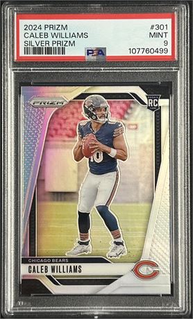 2024 Panini Prizm #301 Caleb Williams RC Silver Prizm PSA 9 MINT