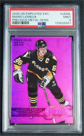 2025 UD Employee Exclusive Mario LeMieux Precious Metal Gems PSA 9 MINT