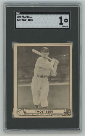 1940 Playball #30 "Moe" Berg SGC 1 POOR