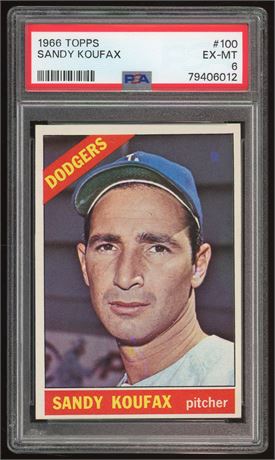 1966 Topps #100 Sandy Koufax PSA 6 EXMT Great Color