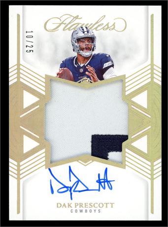2025 Panini Flawless Dak Prescott Star Swatch Signatures 10/25 Auto