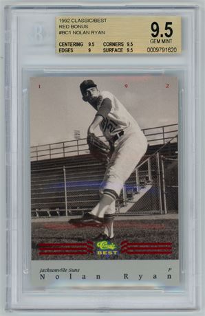 1992 Classic Best Nolan Ryan Red Bonus BGS 9.5 GEM MINT Pop 1 Highest