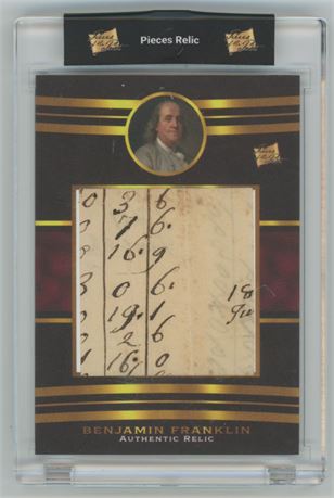 2022 Pieces of the Past Bejamin Franklin Relic Card