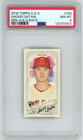 2018 Topps A & G Shohei Ohtani Mini RC A & G Back PSA 8 NMMT