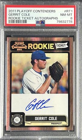 2011 Playoff Contenders Gerrit Cole Rookie Ticket Autographs PSA 8 NMMT
