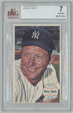 1964 Topps Giants #25 Mickey Mantle BVG 7 NM
