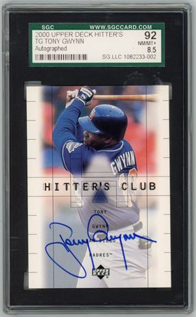 2000 Upper Deck Hitter's Tony Gwynn Auto SGC 8.5 NMMT+