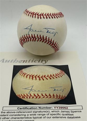 Willie Mays Autographed William White Era Official National League Baseball JSA