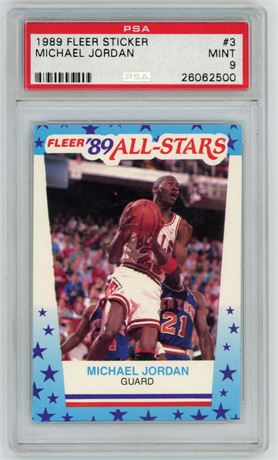 1989 Fleer Sticker #3 Michael Jordan PSA 9 MINT