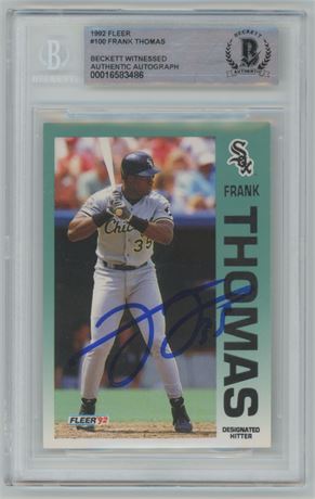 1992 Fleer #100 Frank Thomas Autograph BGS Authentic