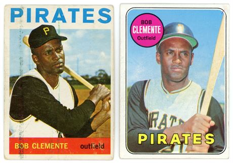 1964-1969 Topps Roberto Clemente Raw Lot (2) Low Grade to VGEX