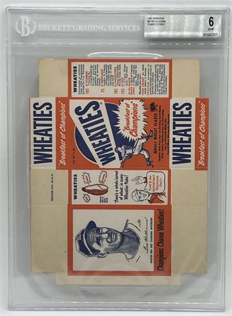 1951 Wheaties #6 Ted Williams Complete Box BVG 6 EXMT Pop 1, 3 Higher