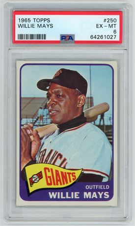 1965 Topps #250 Willie Mays PSA 6 EXMT