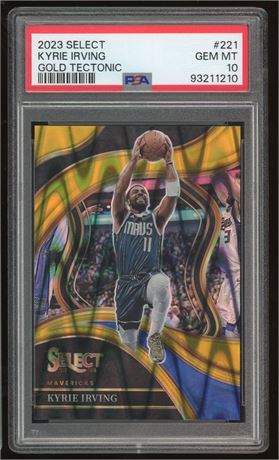 2023 Select #221 Kyrie Irving Gold Tectonic Prizm 07/10 PSA 10 GEM MINT