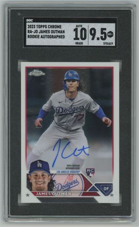 2023 Topps Chrome Rookie Autographed James Outman RC SGC 9.5 MINT+ /10 Auto