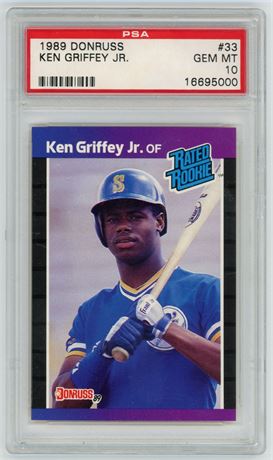 1989 Donruss #33 Ken Griffey Jr Rated Rookie PSA 10 GEM MINT
