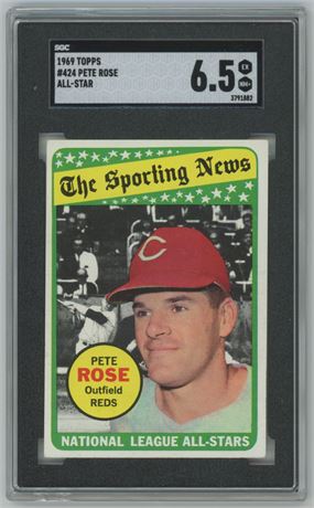 1969 Topps #424 Pete Rose All-Star SGC 6.5 EXMT+