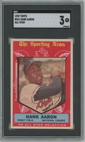 1959 Topps #561 Hank Aaron All-Star SGC 3 VG