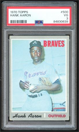 1970 Topps #500 Hank Aaron PSA 3 VG