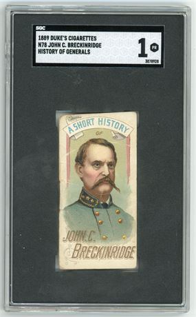 1889 N78 Duke's General John C Breckinridge History of Generals SGC 1