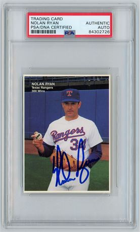 1991 Mother's Cookies #1 Nolan Ryan 300 Wins PSA/DNA Certified Authentic Auto