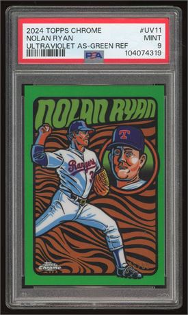 2024 Topps Chrome Ultraviolet All-Star Green Refractor Nolan Ryan 95/99 PSA 9