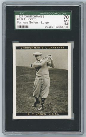 1927 Churchman's #7 Bobby Jones Famous Golfers Large SGC 5.5 EX+ BEAUTY