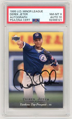 1995 Upper Deck Minor League Derek Jeter Autograph PSA 8 Auto 10