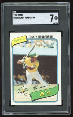 1980 Topps #482 Rickey Henderson RC SGC 7 NM