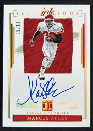 2022 Panini Impeccable Marcus Allen Illustrious Ink 5/10 On Card Auto