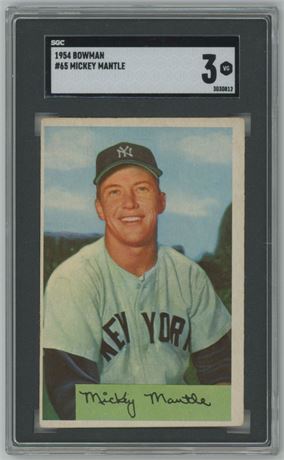 1954 Bowman #65 Mickey Mantle SGC 3 VG