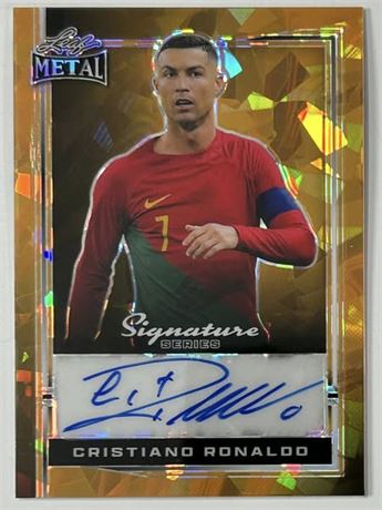 2024 Leaf Metal Signature Series Cristiano Ronaldo 1/1 Gold Cracked Ice Auto