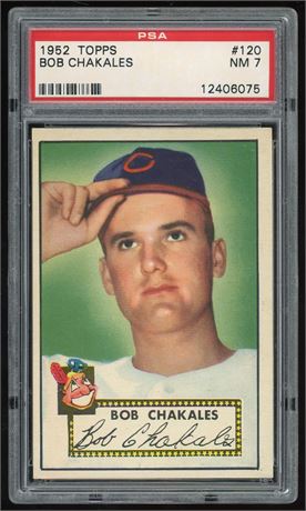1952 Topps #120 Bob Chakales RC PSA 7 NM