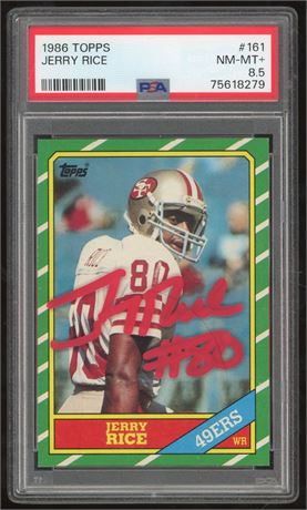 1986 Topps #161 Jerry Rice RC Auto PSA 8.5 (Auto On Slab BGS AUTH)