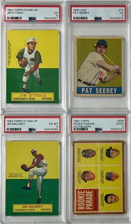1948-1964 PSA Graded Baseball Card Lot (4) w/ Leaf, Stand Up, & 62 Hi# RC