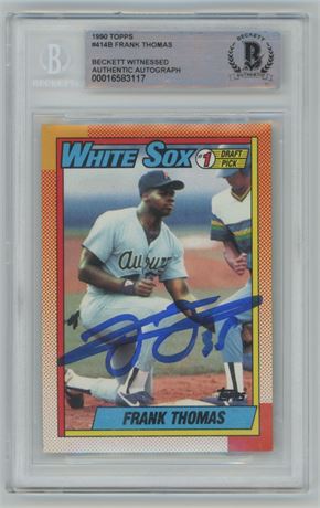 1990 Topps #414B Frank Thomas RC Autograph BGS Authentic