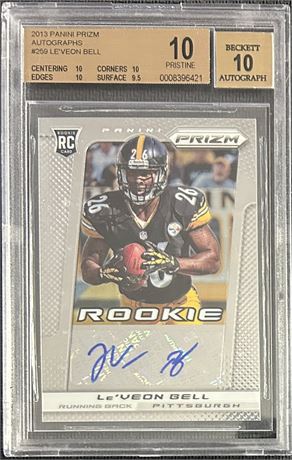 2013 Panini Prizm #259 Le'Veon Bell RC Autographs BGS 10 Pristine Auto 10