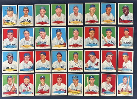 1954 Red Heart Baseball Lot (32) All Marked On Back w/ Stars
