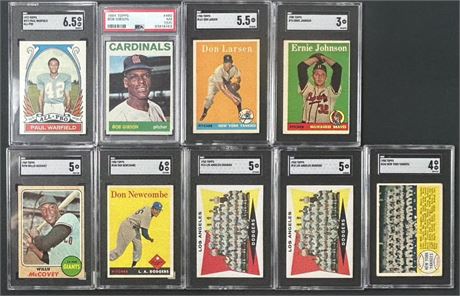 1958-68 Mixed Sport Graded Lot (9) w/ Gibson, McCovey, Warfield