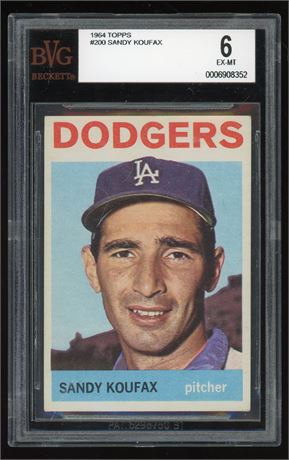 1964 Topps #200 Sandy Koufax BVG 6 EXMT