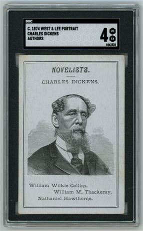 1874 Circa West & Lee Portrait Charles Dickens Authors SGC 4 VGEX Pop 1 Highest