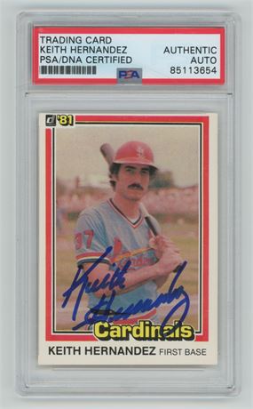 1981 Donruss #67 Keith Hernandez PSA Authentic Auto