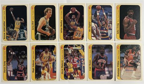 1986 Fleer Basketball Near Complete Sticker Set (10) Missing Jordan (READ)