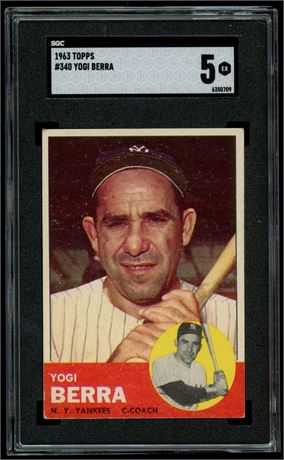 1963 Topps #340 Yogi Berra SGC 5