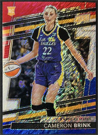 2024 Panini The National VIP Gold R/W/Blue Shimmer Prizm Cameron Brink RC 20/25