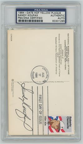 1964 Date HOF Yellow Plaque Sandy Koufax PSA/DNA AUTHENTIC Auto *See Description
