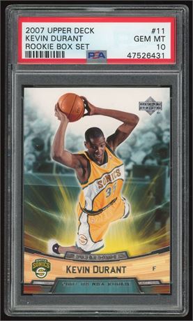 2007 Upper Deck #11 Kevin Durant Rookie Box Set PSA 10 GEM MINT